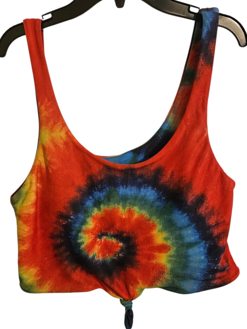 ZAFUL Rainbow Tie Dye Knot Cropped Bikini Top Sz 4